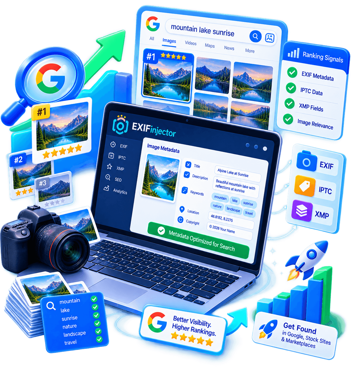 EXIF metadata improving image ranking and search visibility